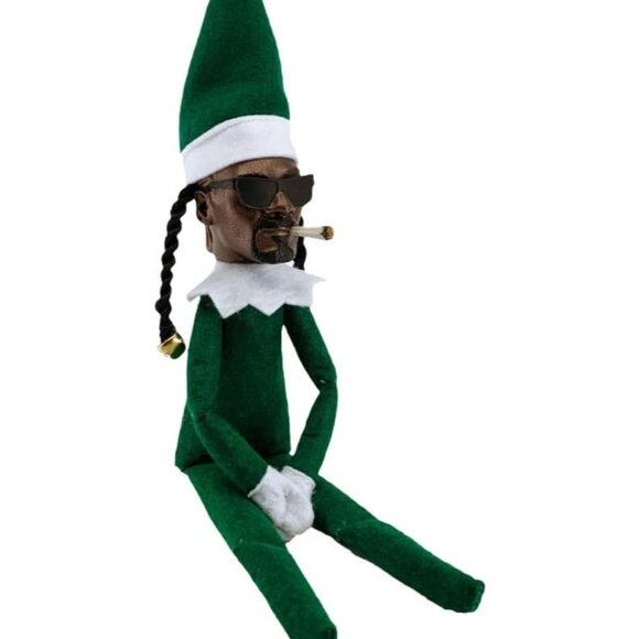 Black Christmas Elf Doll Hip Hop Style for Holiday Party and Tree Decorations - Picture 5 of 5